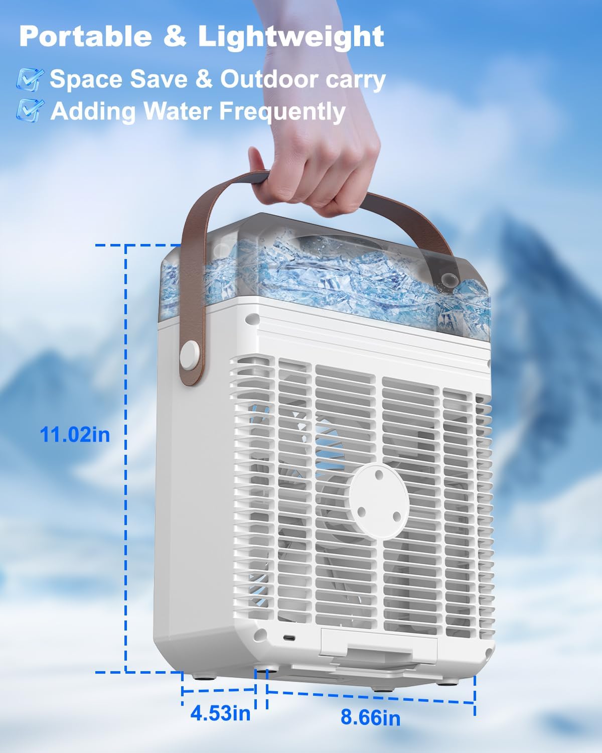Ausic Misting Fan Portable, 20000mAh Portable Cooling Fan with 1200mL Water Tank, Outdoor Water Cooling Fan for Outside, Perfect Quite Mist Water Spray Fans for Camping Patio Home Bedroom Office