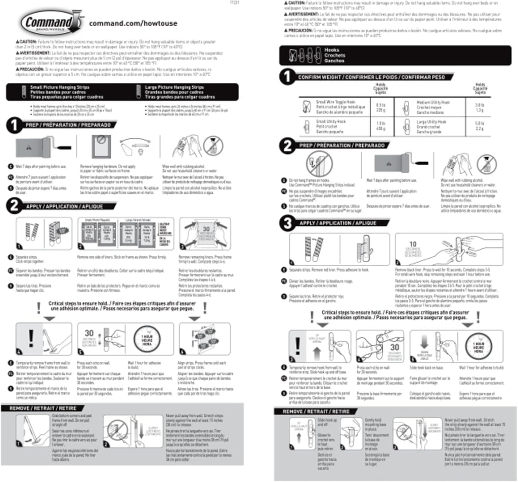 Command Variety Pack, Including 10 Pairs of Picture Hanging Strips, 6 Wire Hooks and 8 Utility Hooks for Hanging Christmas Decorations, Damage Free Hanging Up to 19 Items with Command Strips, 1 Kit